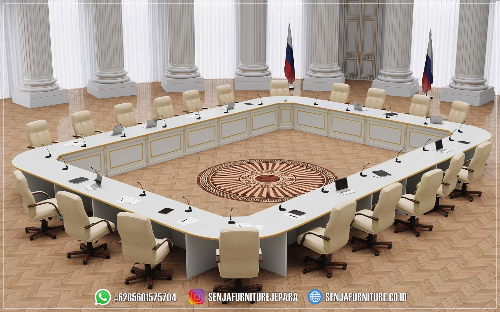 Set Meja Meeting Kantor Kapasitas 20 Kursi Gaya Eropa Klasik Meja Meeting Kantor, Meja Rapat Kantor, Meja Rapat Pimpinan, Meja Rapat Kayu Jati, Meja Meeting Klasik, Meja Rapat Klasik, Meja Rapat Mewah, Meja Meeting Kayu Jati, Meja Rapat Bundar, Meja Rapat Minimalis, Meja Rapat HPL, Meja Rapat Ukir Jepara, Meja Rapat Oval, Interior Ruang Rapat