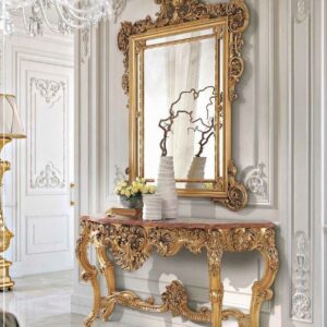 Beautiful Meja Konsul Mewah Gold Leaf Prada Antonio