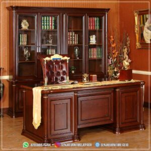 Custom Meja Kantor Direktur Klasik Antique Finish