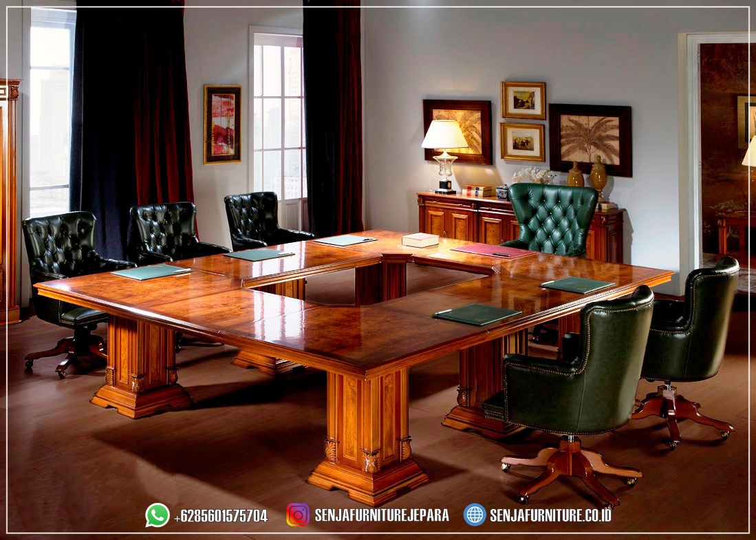 Style Meja Meeting Kantor Mewah Davinci Kapasitas 8 Kursi Meja Meeting Kantor, Meja Rapat Kantor, Meja Rapat Pimpinan, Meja Rapat Kayu Jati, Meja Meeting Klasik, Meja Rapat Klasik, Meja Rapat Mewah, Meja Meeting Kayu Jati, Meja Rapat Bundar, Meja Rapat Minimalis, Meja Rapat HPL, Interior Ruang Rapat