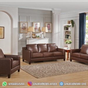 Sofa Kulit Asli Import untuk Ruang Tamu Minimalis