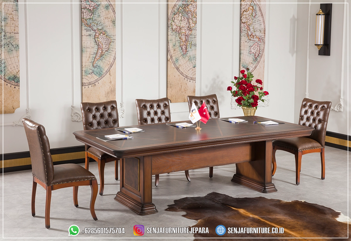 Meja Rapat Jati 6, 8, 10 Kursi Ruang Kantor Nuansa Klasik Meja Rapat Jati, Meja Rapat Kantor, Meja Meeting Kantor, Meja Meeting Klasik, Meja Rapat Klasik, Meja Rapat Mewah, Meja Meeting Kayu Jati, Meja Rapat Bundar, Meja Rapat Minimalis, Meja Rapat HPL, Interior Ruang Rapat, Meja Rapat Pimpinan