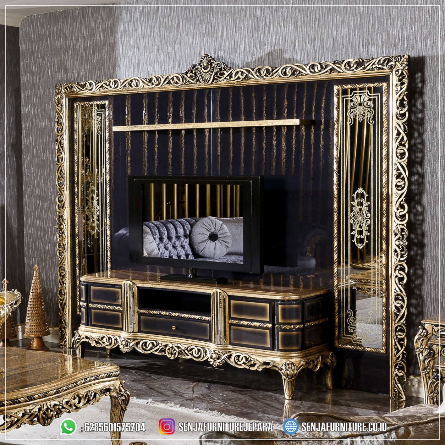 Backdrop Bufet TV Mewah Interior Rumah Klasik Turkey Bufet TV Mewah, Meja TV Mewah, Almari TV Mewah, Bufet TV Klasik, Bufet TV Minimalis, Bufet TV Kayu Jati, Bufet TV Ukir Jepara, Lemari Hias Klasik, Lemari Hias Mewah, Meja TV Minimalis, Lemari TV Kayu Jati