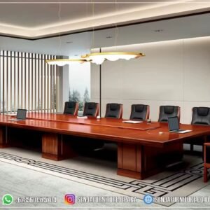 Jual Meja Meeting Kantor Minimalis Jati Solid Desain Simple