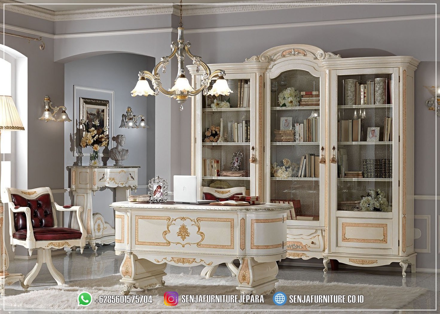 Full White Meja Kerja Direktur Kayu Solid Classic European Meja Kerja Direktur, Meja Kantor Direktur, Meja Kerja Klasik, Meja Kerja Jati, Meja Direktur Mewah, Meja Kantor Klasik, Meja Direktur Kayu Jati, Meja Kerja Direksi, Meja Kerja Minimalis, Meja Kantor Kayu Jati, Meja Direktur HPL, Meja Direktur Minimalis