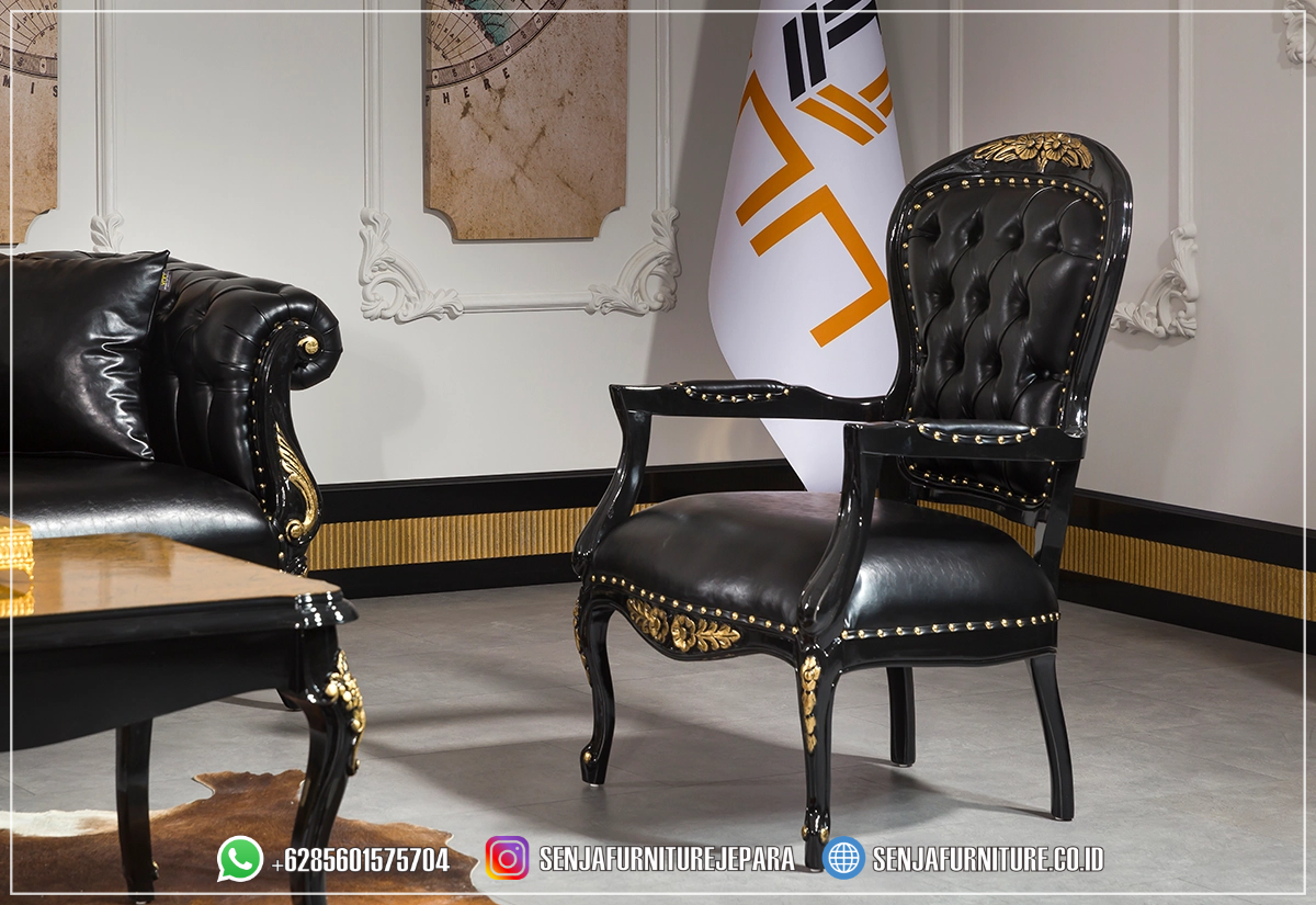 Harga Sofa Kulit Asli Mewah Ruang Kerja Klasik Eropa - Gambar 3