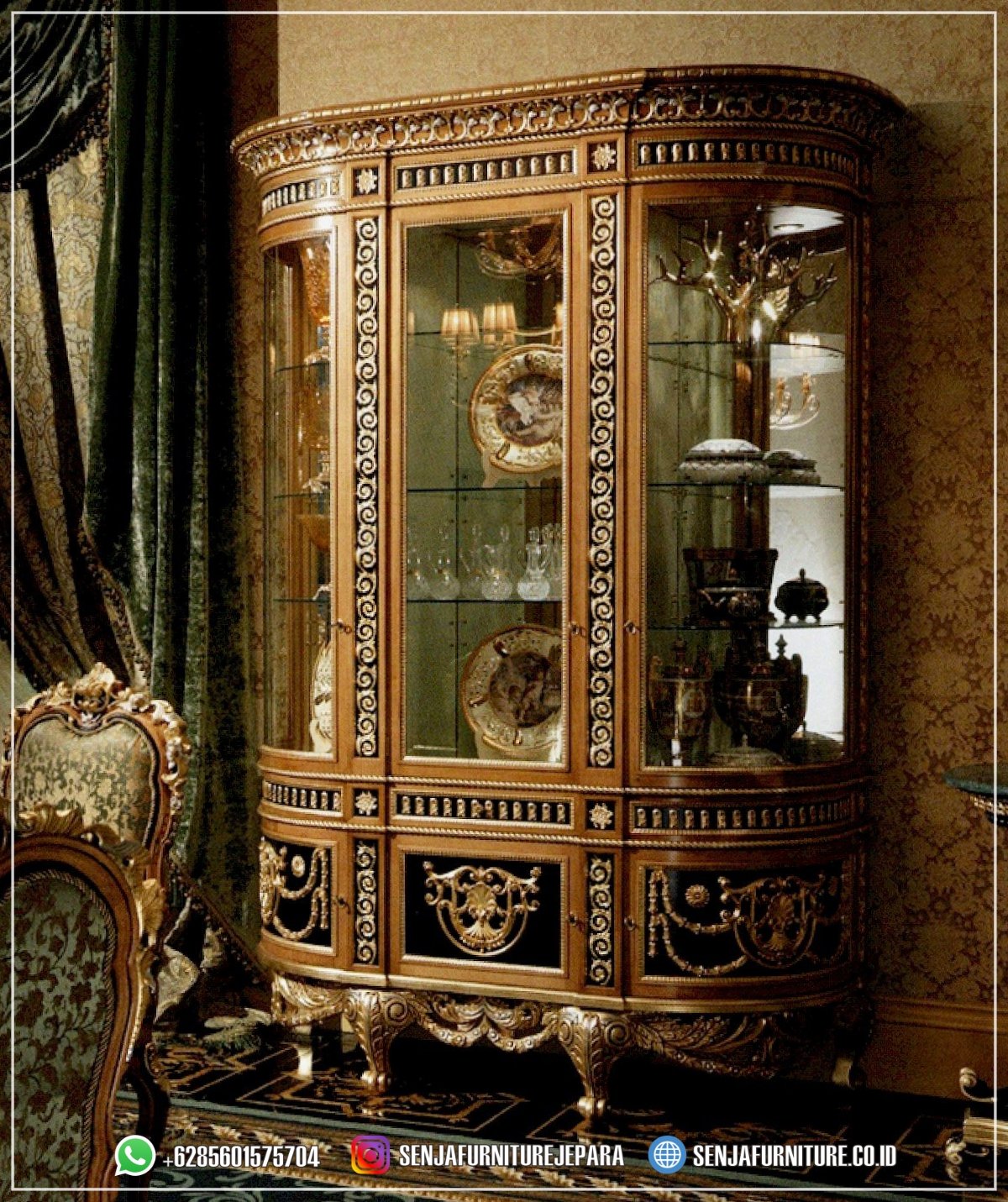 Contoh Lemari Hias Mewah Lengkung Pajangan 2 Pintu Classy Lemari Hias Mewah, Lemari Hias Kaca, Lemari Hias Klasik, Lemari Hias Ruang Tamu, Lemari Hias Kayu Jati, Lemari Hias Minimalis, Lemari Hias Sudut, Lemari Hias TV, Bufet Lemari Hias, Model Lemari Sudut, Lemari Hias Terbaru
