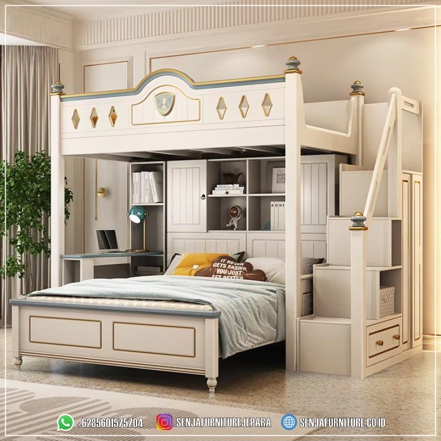 Ranjang Tempat Tidur Tingkat Putih Minimalis Multifungsi Tempat Tidur Tingkat, Tempat Tidur Anak, Tempat Tidur Anak Laci, Tempat Tidur Anak Perempuan, Tempat Tidur Anak Laki, Tempat Tidur Anak Karakter, Dipan Tempat Tidur Anak, Tempat Tidur Anak Prosotan, Set Tempat Tidur Anak